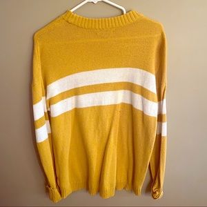 yellow and white striped sweater